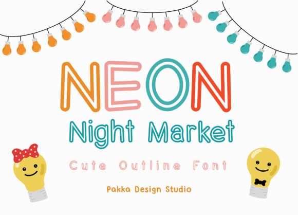 Neon Night Market: A Vibrant Display Typeface for Editorial Design